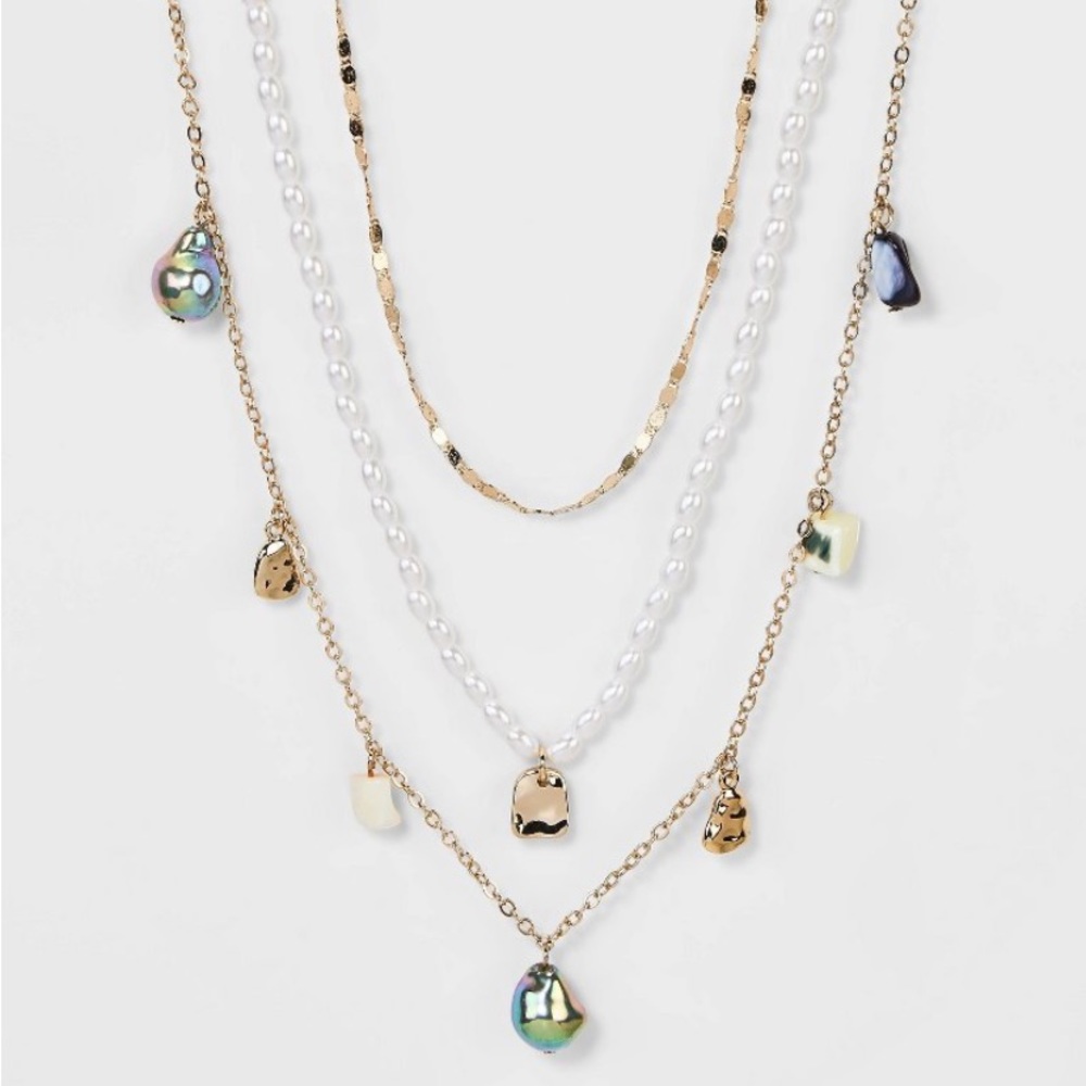 Pearl Gold Multi-Strand Necklace - A New
Day NWT